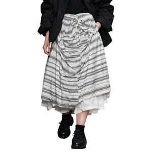 COMME DES GARÇONS Stripe Knot Bow Knit Midi Skirt \\ S/M